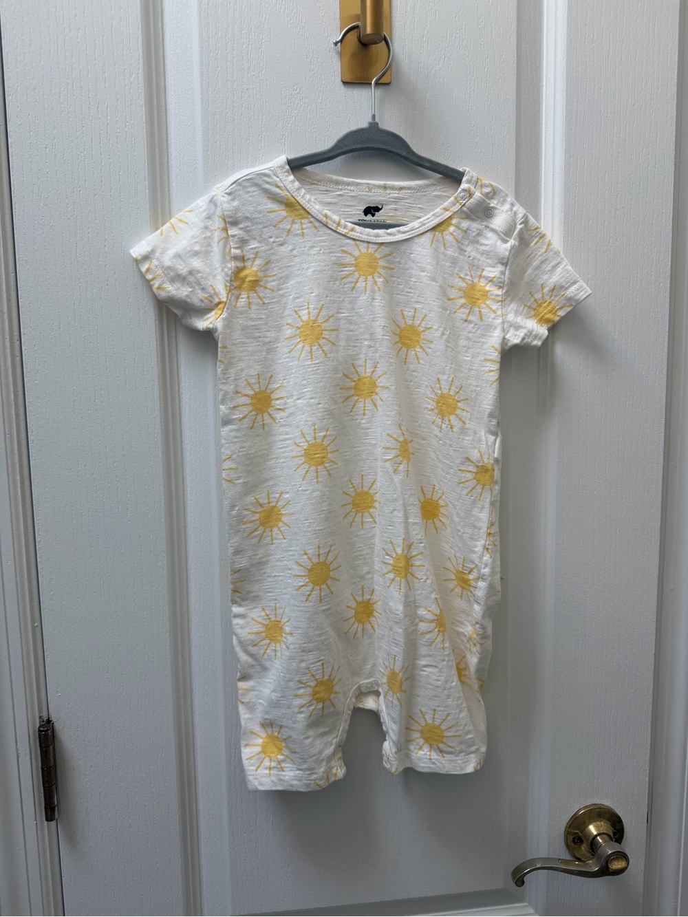 Monica and Andy Organic Cotton Onesie with Yellow Sun Print 3t